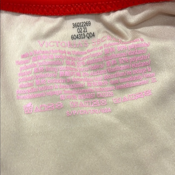 Victoria’s Secret Vibrant Red Gold Crop Top Women's Bikini High Cut Set. Small - Picture 7 of 7